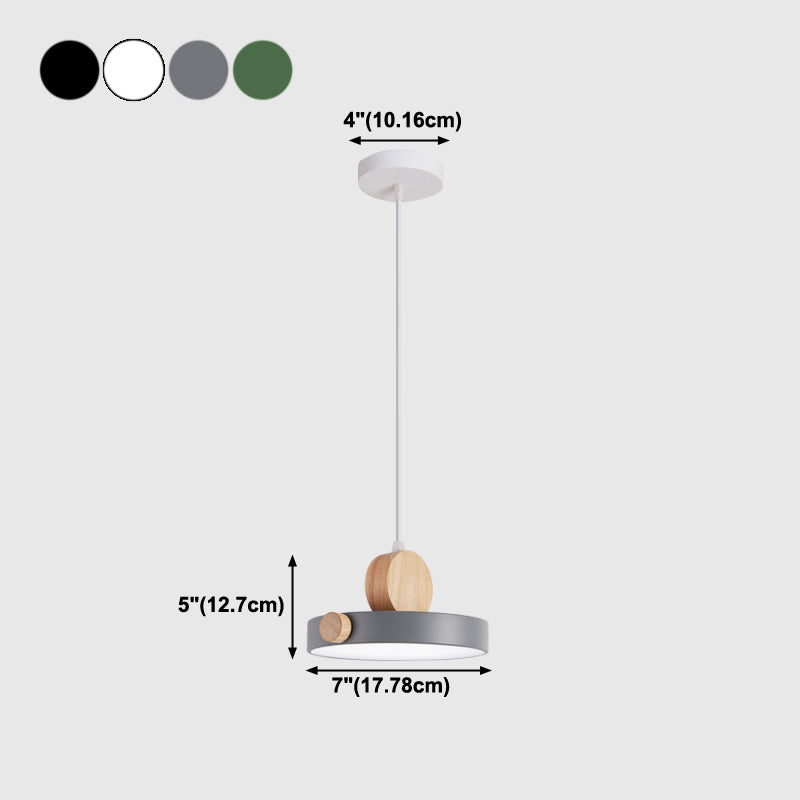 Forme de gâteau ronde Éclairage suspendu moderne Macaron Style Metal 1 Pendant léger