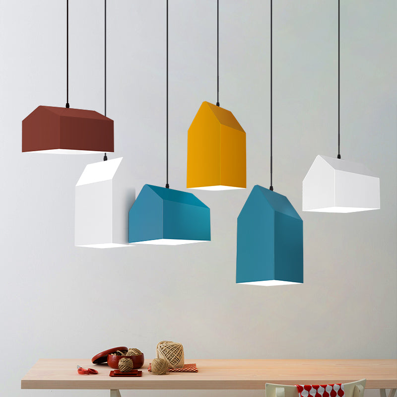 1 Light Unique Hanging Pendant Modern Macaron Style Glass Hanging Lighting for Bedroom