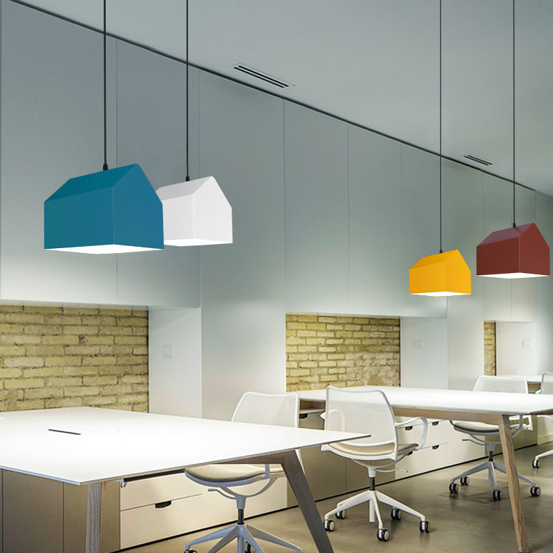 1 Light Unique Hanging Pendant Modern Macaron Style Glass Hanging Lighting for Bedroom