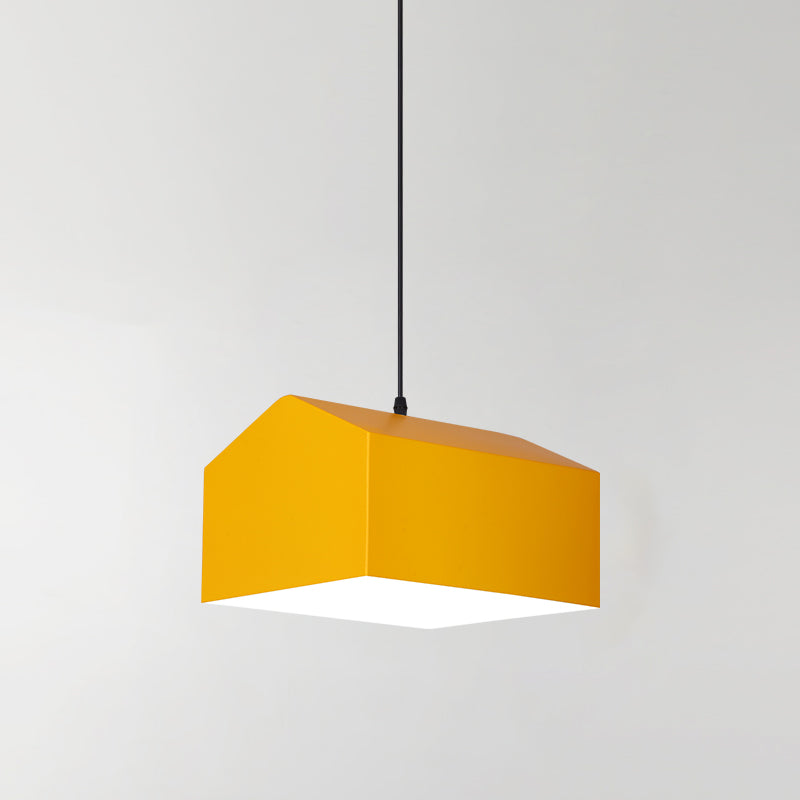 1 Light Unique Hanging Pendant Modern Macaron Style Glass Hanging Lighting for Bedroom