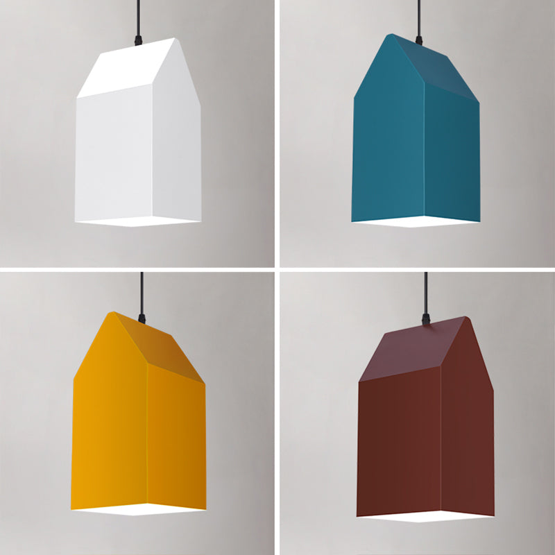 1 Light Unique Hanging Pendant Modern Macaron Style Glass Hanging Lighting for Bedroom