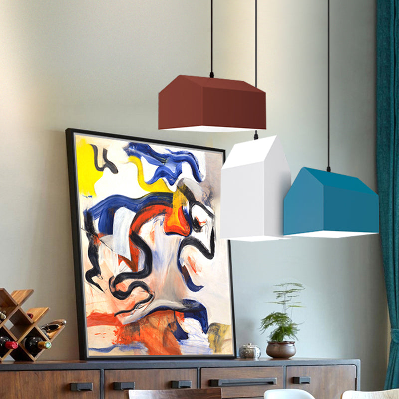 1 Light Unique Hanging Pendant Modern Macaron Style Glass Hanging Lighting for Bedroom