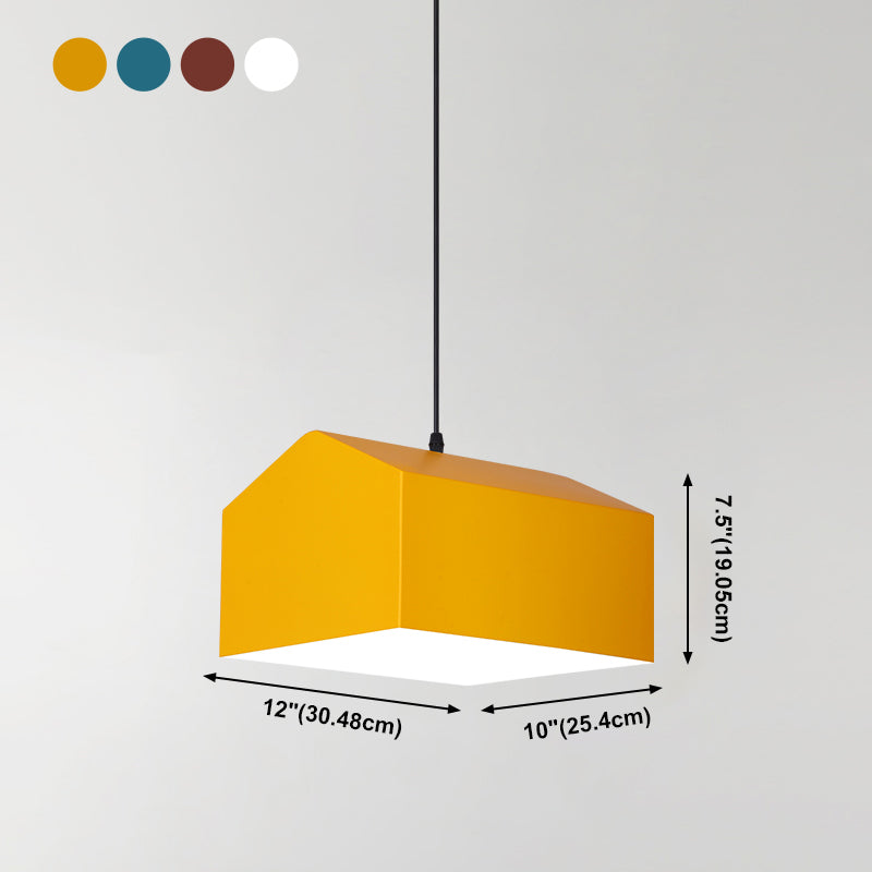 1 Light Unique Hanging Pendant Modern Macaron Style Glass Hanging Lighting for Bedroom