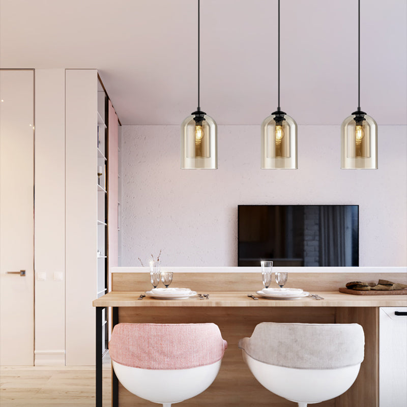 1 éclairage de verre de style moderne suspendu léger pour le salon