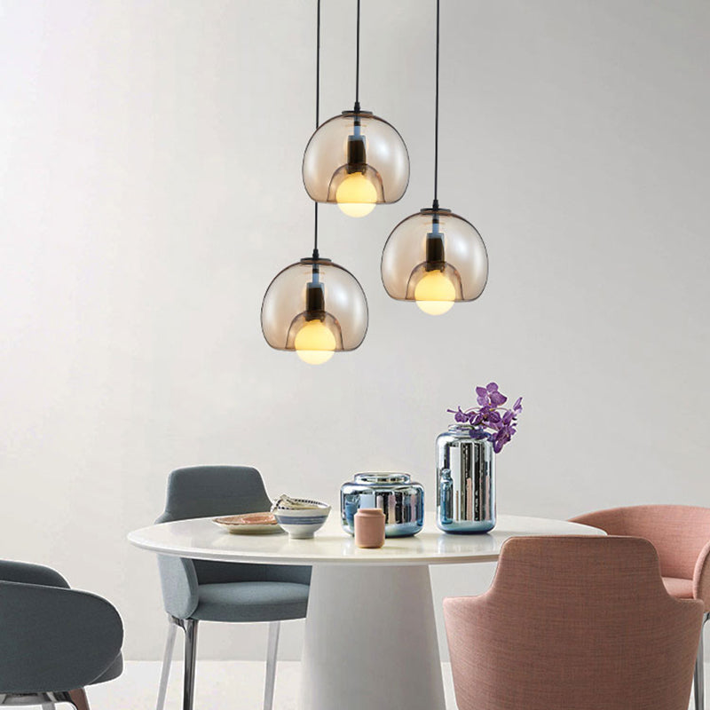 1 éclairage de verre de style moderne suspendu léger pour le salon