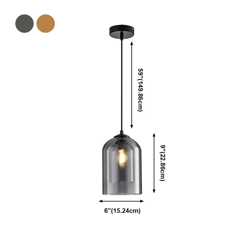 1 éclairage de verre de style moderne suspendu léger pour le salon
