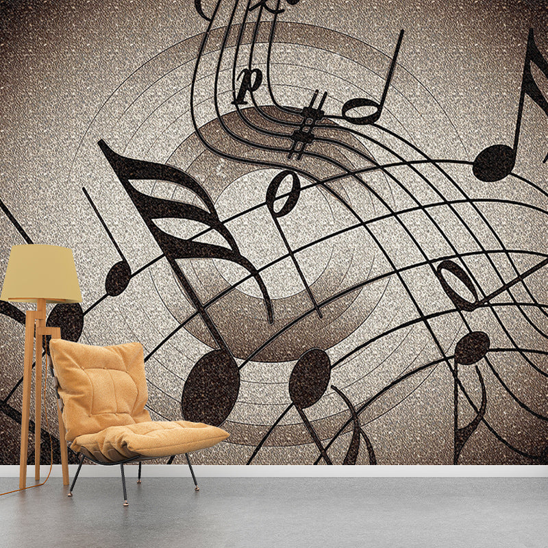 Decorative Wall Mural Wallpaper Musical Elements Sitting Room Wall Mural