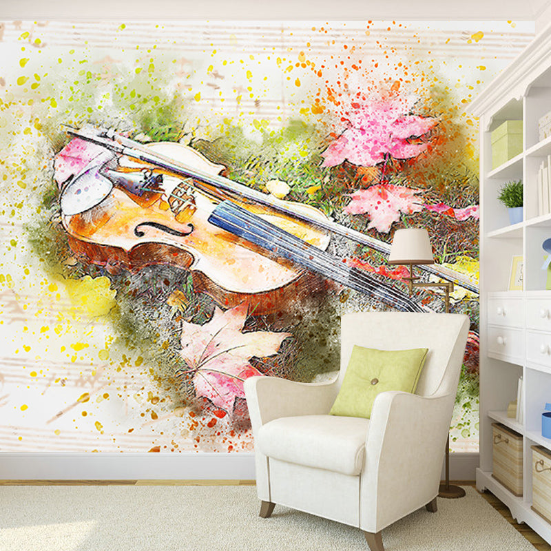 Illustration Wall Mural Wallpaper Musical Instruments Sitting Room Wall Mural