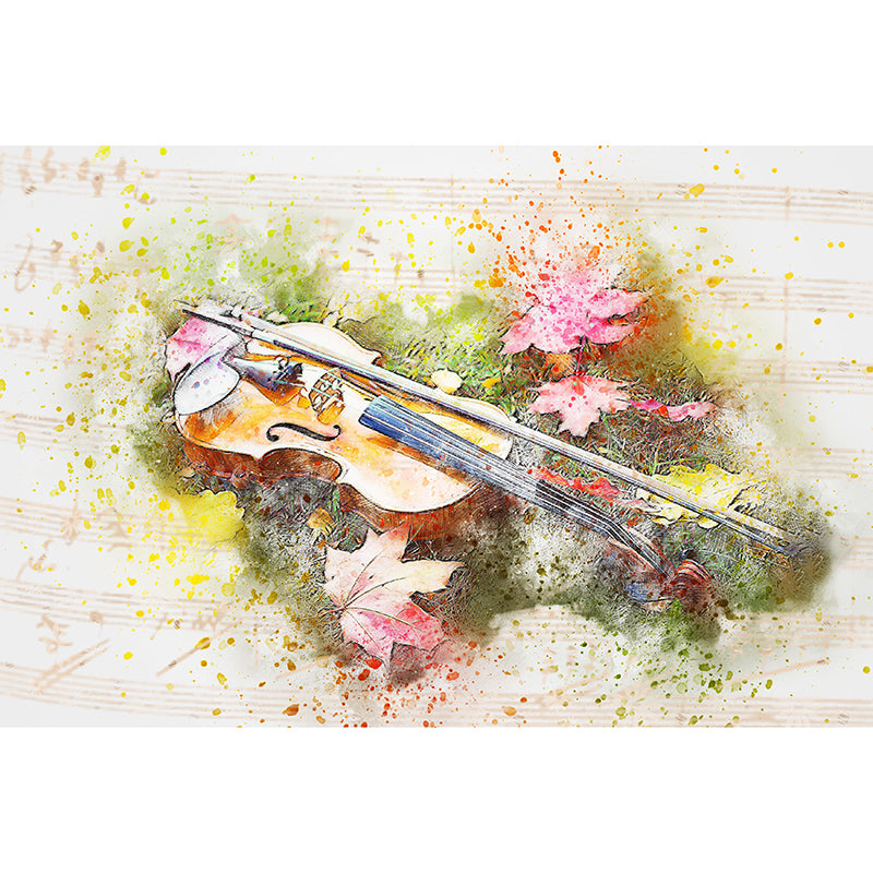 Illustration Wall Mural Wallpaper Musical Instruments Sitting Room Wall Mural