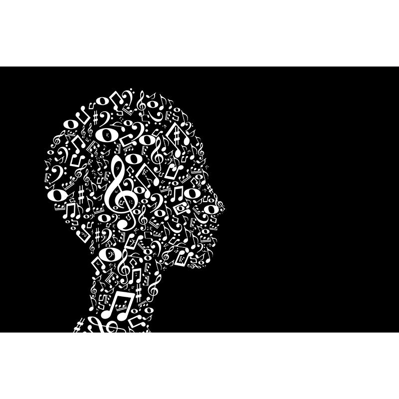 Modern Illustration Mural Wallpaper Musical Note Indoor Wall Mural