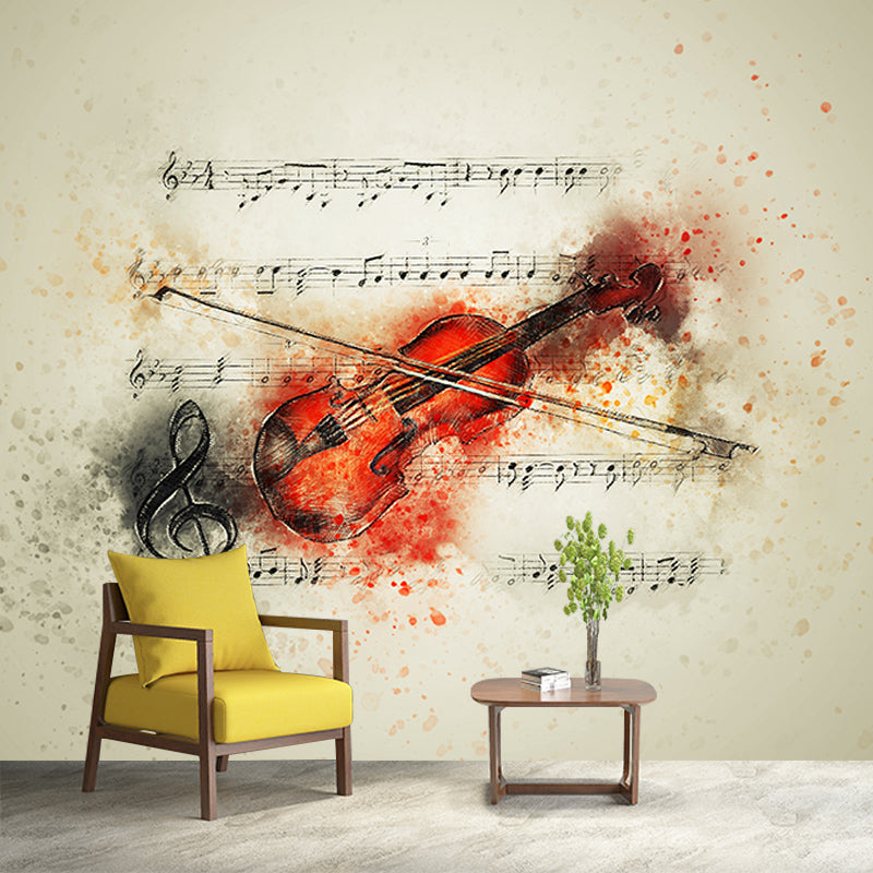 Environmental Illustration Mural Wallpaper Musical Instruments Indoor Wall Mural
