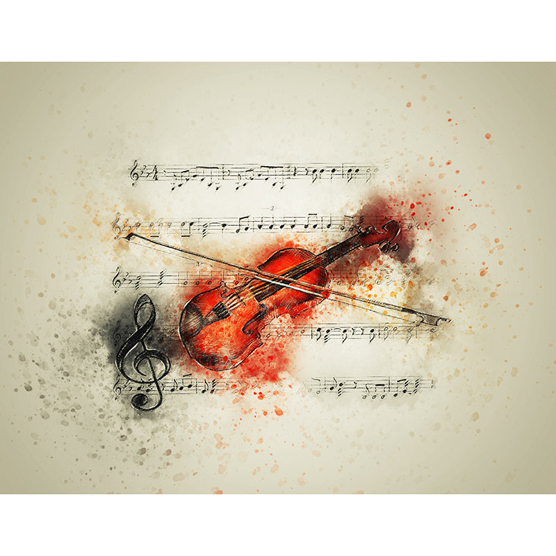Environmental Illustration Mural Wallpaper Musical Instruments Indoor Wall Mural
