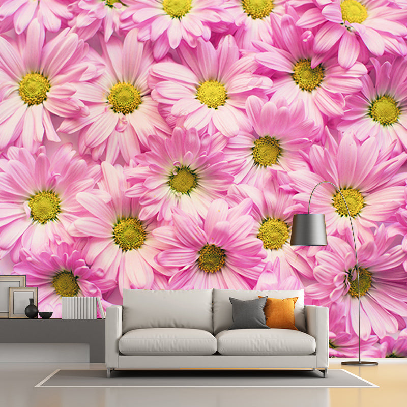 Eco-friendly Wall Mural Wallpaper Daisy Photography Sitting Room Wall Mural
