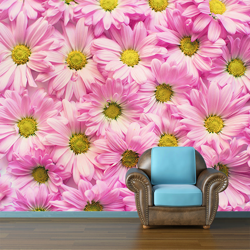 Eco-friendly Wall Mural Wallpaper Daisy Photography Sitting Room Wall Mural