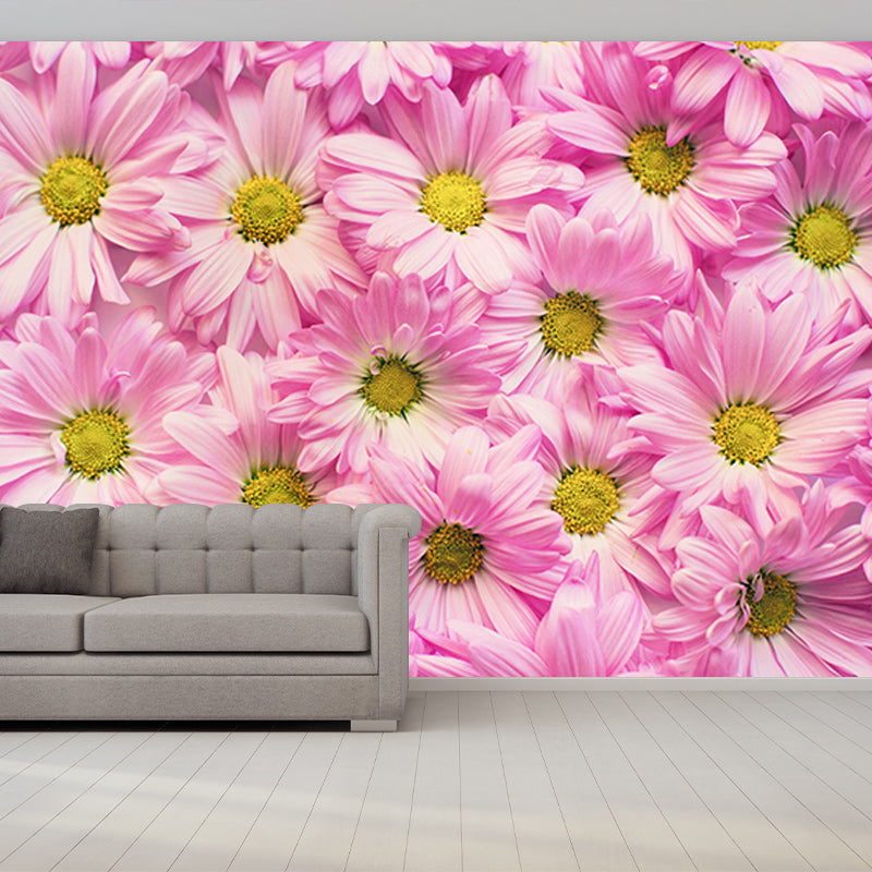 Eco-friendly Wall Mural Wallpaper Daisy Photography Sitting Room Wall Mural