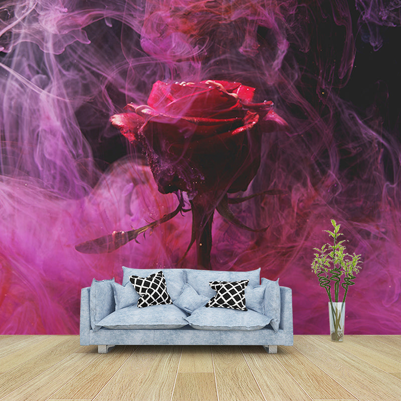 Roses Modern Style Mural Wallpaper Environment Friendly Bedroom Wall Mural