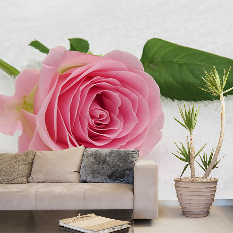 Roses Resistant Mural Wallpaper Environment Friendly Sleeping Room Wall Mural