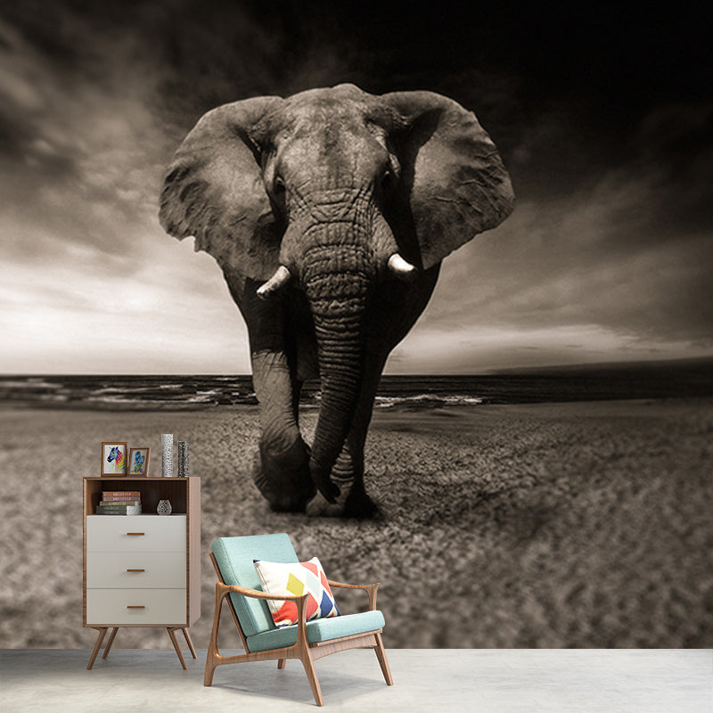 Environmental Wall Mural Wallpaper Elephants Sitting Room Wall Mural