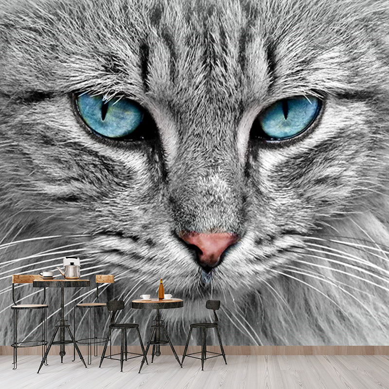 Cats Mildew Resistant Mural Wallpaper Sleeping Room Wall Mural