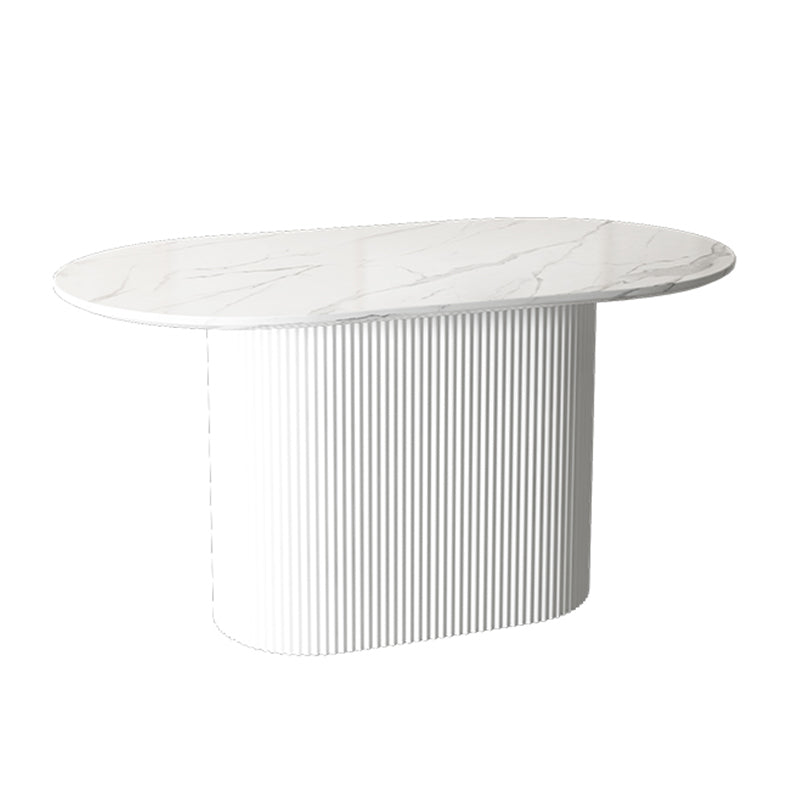 Oval Pedestal Base Dining Table Contemporary Dinette Table for Home