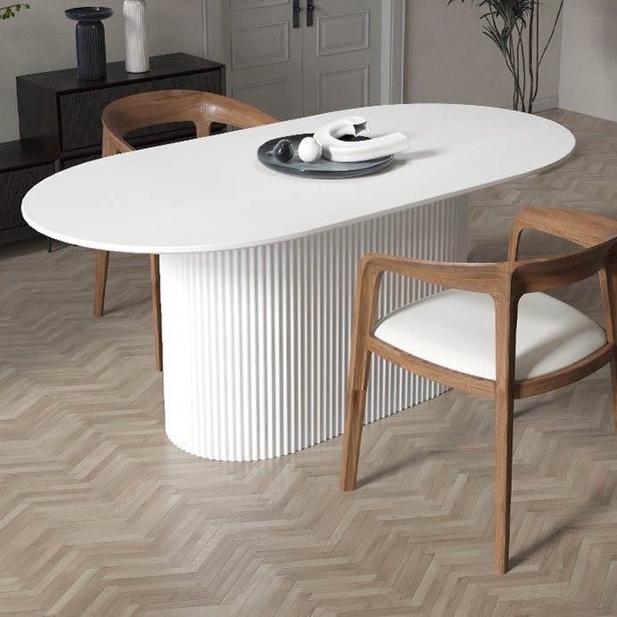 Oval Pedestal Base Dining Table Contemporary Dinette Table for Home