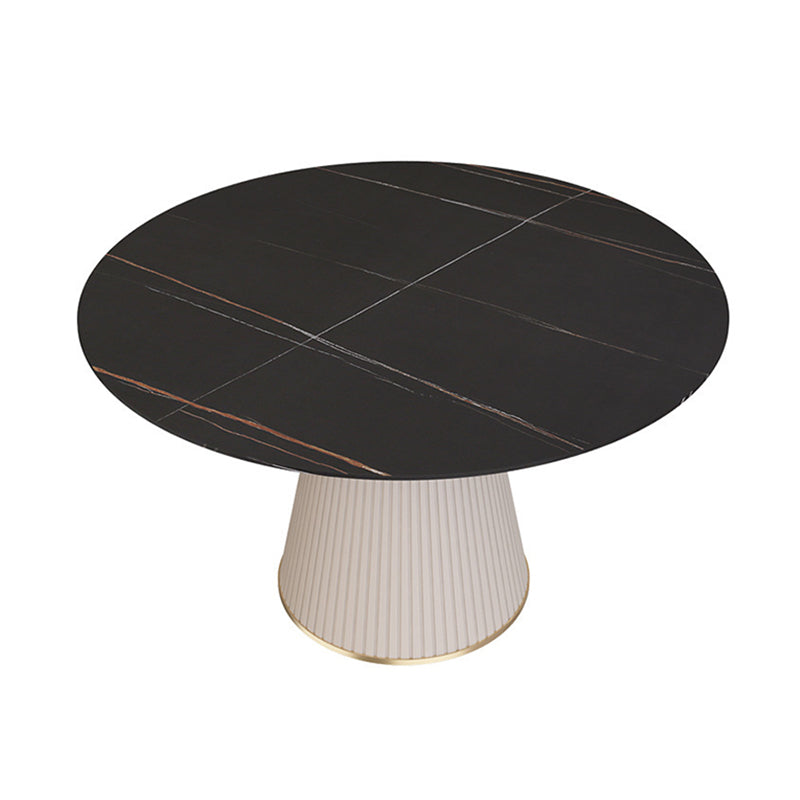 Traditional Luxury Dining Table Round Sintered Stone Dining Table for Home