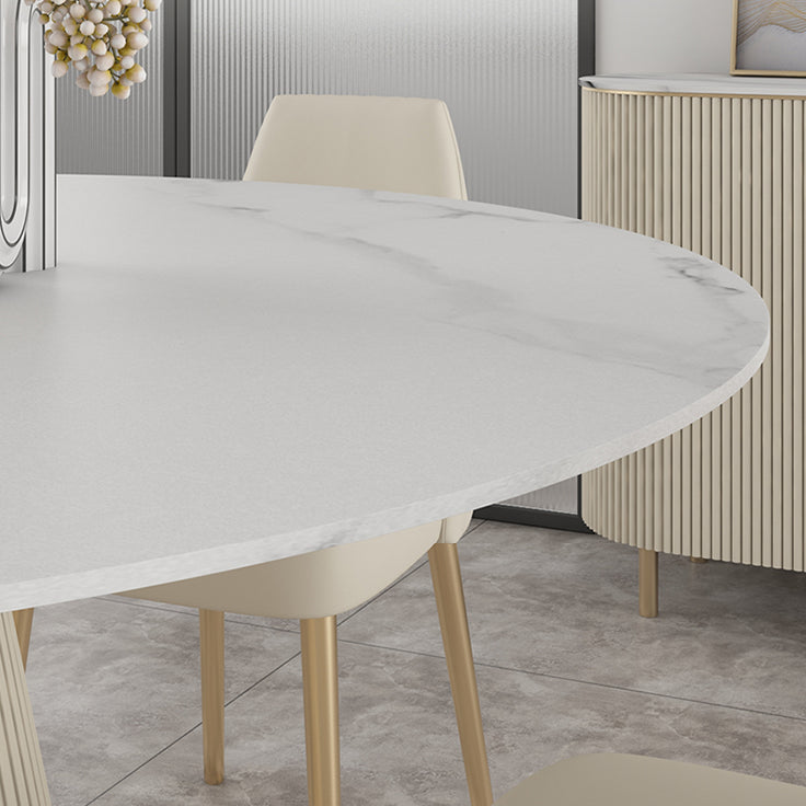 Traditional Luxury Dining Table Round Sintered Stone Dining Table for Home