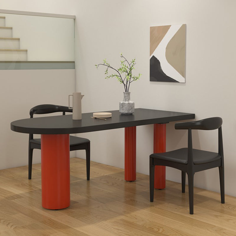 Solid Wood Contemporary Freeform Table Pine Wood Top Indoor Table for Dining Room