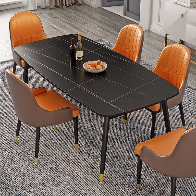 Rectangle Sintered Stone Dining Table Traditional Luxury Dining Table with 4 Legs