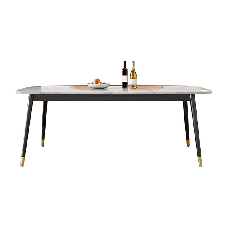 Rectangle Sintered Stone Dining Table Traditional Luxury Dining Table with 4 Legs