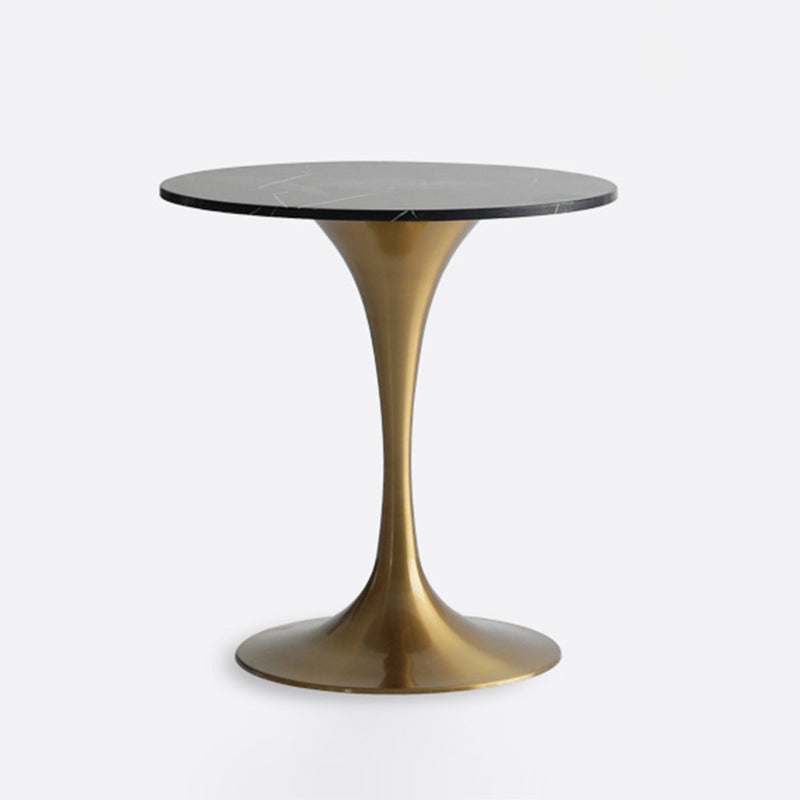 Metal Modern Round Dining Table Marble Top Indoor Table with Tulip Base