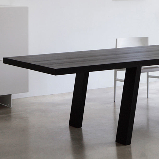 Rectangle 4 Legs Industrial Table Solid Wood Fixed Table for Dining Room