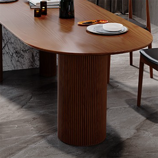 Mesa de madera de pino de forma gratuita para la mesa interior moderna del restaurante con 3 patas