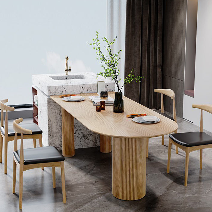 Mesa de madera de pino de forma gratuita para la mesa interior moderna del restaurante con 3 patas