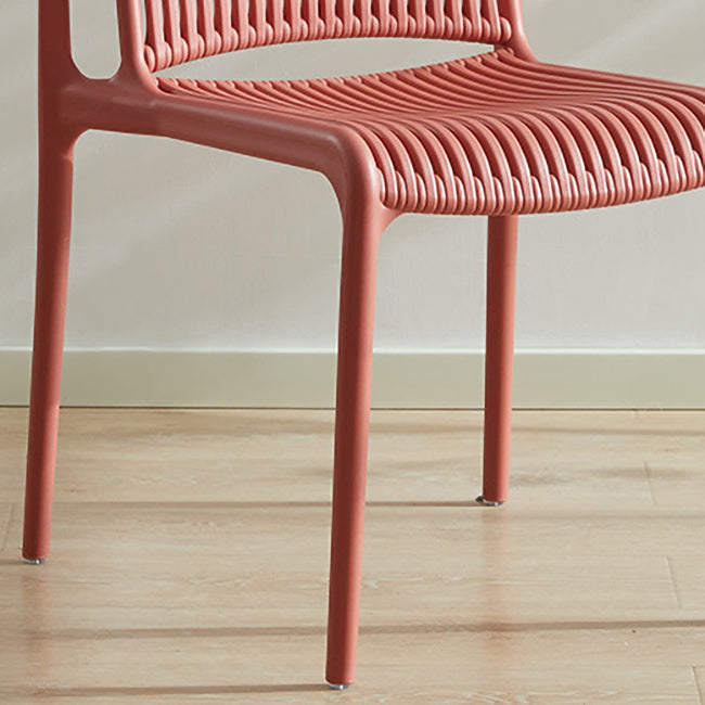 Chaise d'appoint en plastique pour cuisine scandinave, salle à manger, dossier à lattes