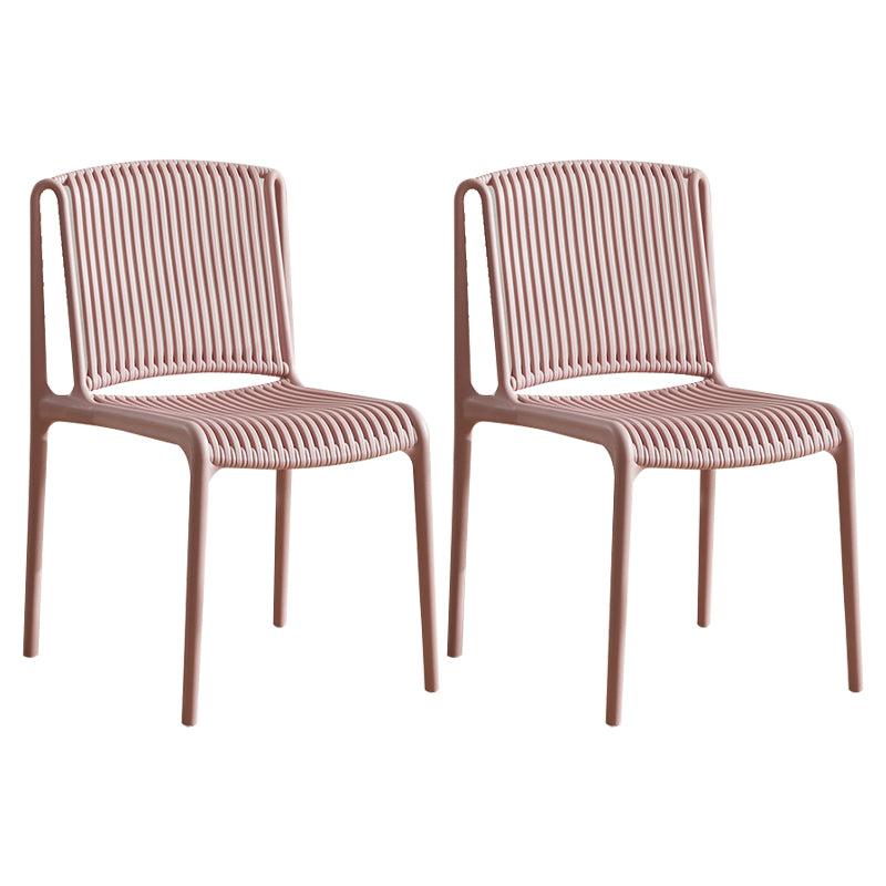 Chaise d'appoint en plastique pour cuisine scandinave, salle à manger, dossier à lattes