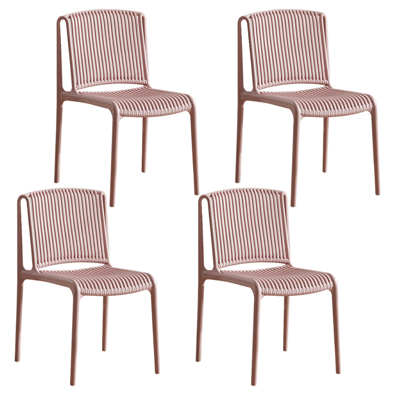 Chaise d'appoint en plastique pour cuisine scandinave, salle à manger, dossier à lattes