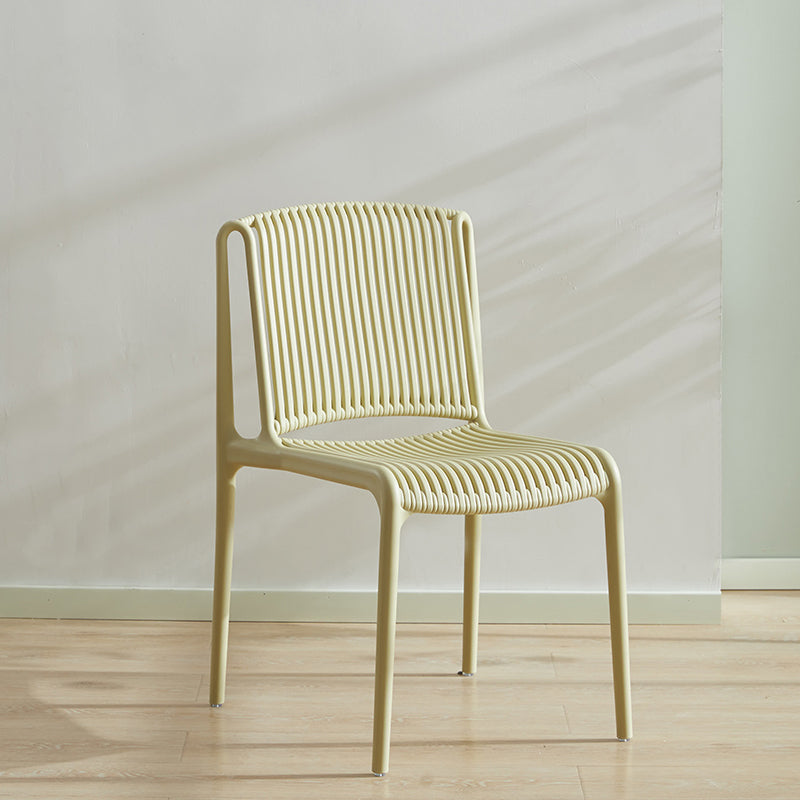 Chaise d'appoint en plastique pour cuisine scandinave, salle à manger, dossier à lattes
