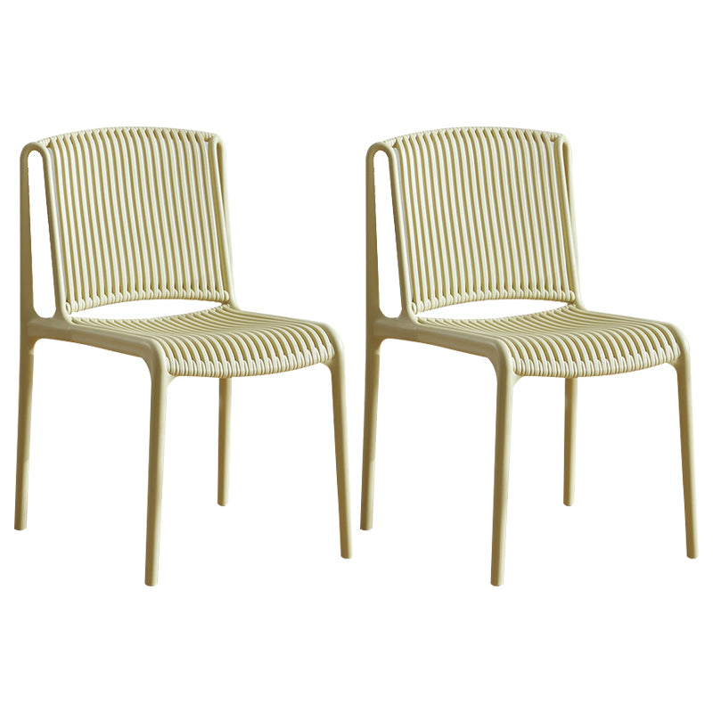Chaise d'appoint en plastique pour cuisine scandinave, salle à manger, dossier à lattes