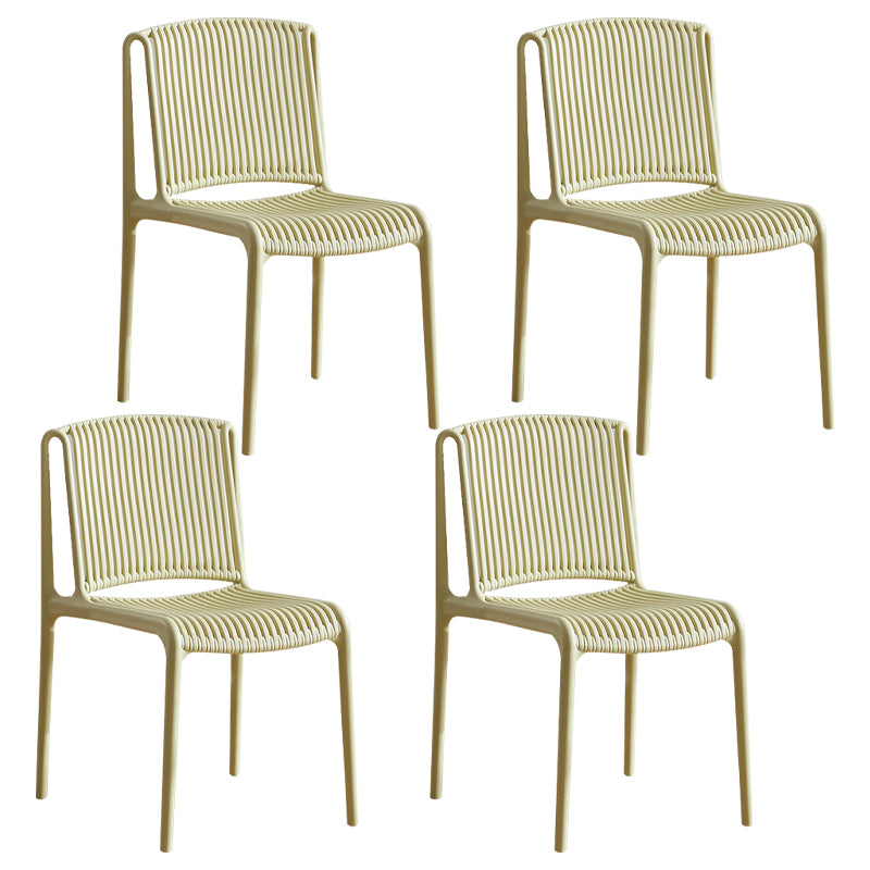 Chaise d'appoint en plastique pour cuisine scandinave, salle à manger, dossier à lattes