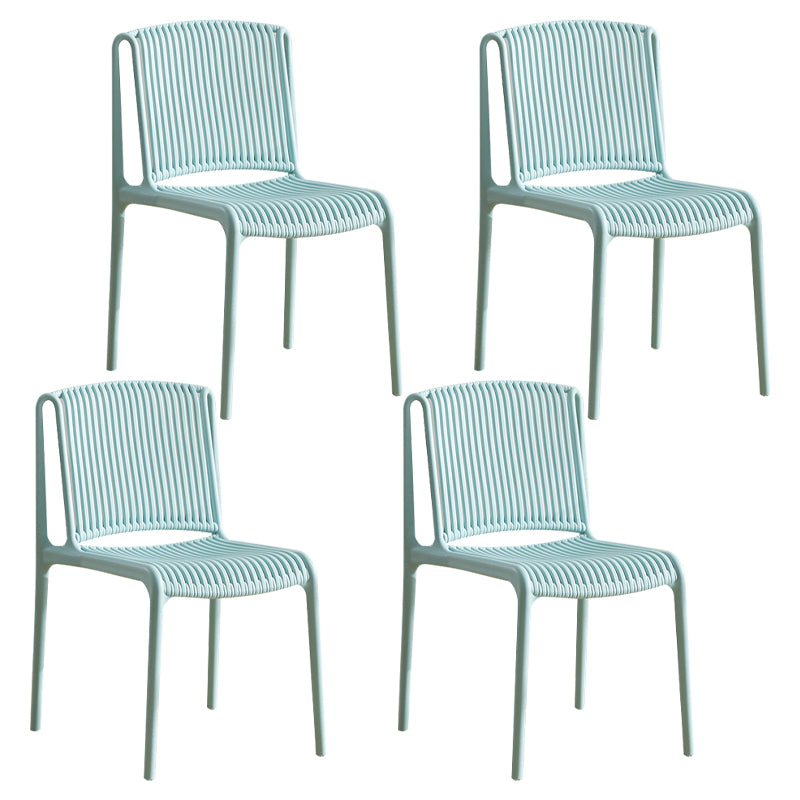 Chaise d'appoint en plastique pour cuisine scandinave, salle à manger, dossier à lattes