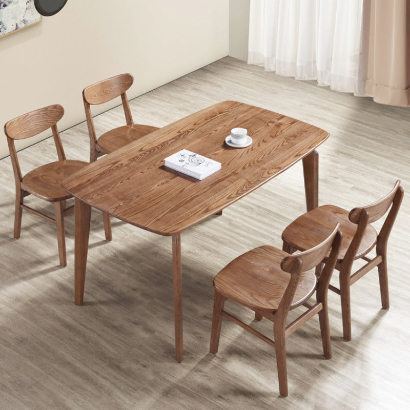 Sedia da pranzo moderna finitura opaca in legno massiccio sedia senza braccio