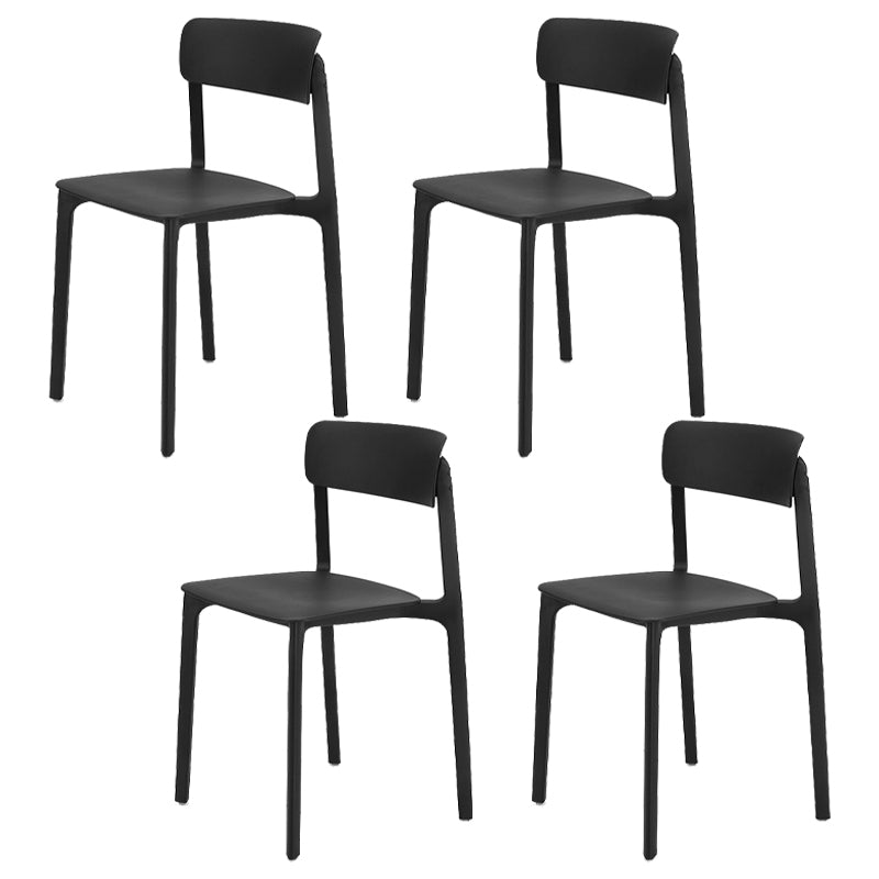 Sillas contemporáneas de comedor y acento Silla lateral con respaldo abierto de plástico con acabado mate
