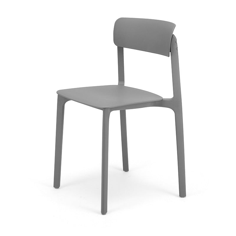 Sillas contemporáneas de comedor y acento Silla lateral con respaldo abierto de plástico con acabado mate
