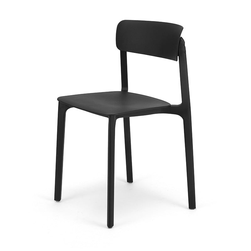 Sillas contemporáneas de comedor y acento Silla lateral con respaldo abierto de plástico con acabado mate