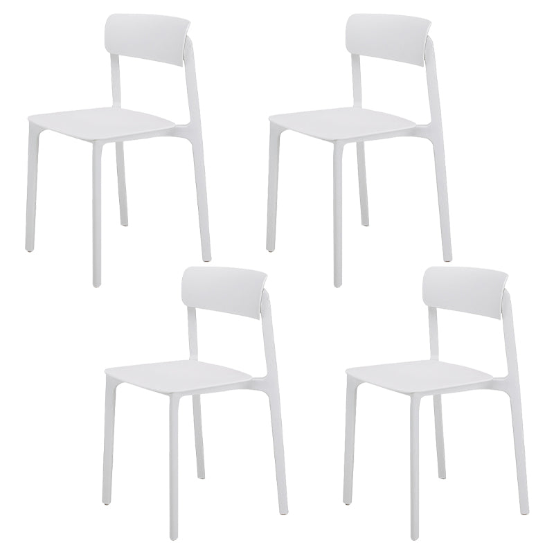Sillas contemporáneas de comedor y acento Silla lateral con respaldo abierto de plástico con acabado mate