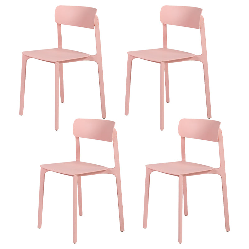 Sillas contemporáneas de comedor y acento Silla lateral con respaldo abierto de plástico con acabado mate
