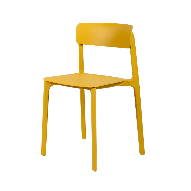 Sillas contemporáneas de comedor y acento Silla lateral con respaldo abierto de plástico con acabado mate