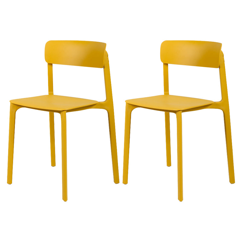 Sillas contemporáneas de comedor y acento Silla lateral con respaldo abierto de plástico con acabado mate