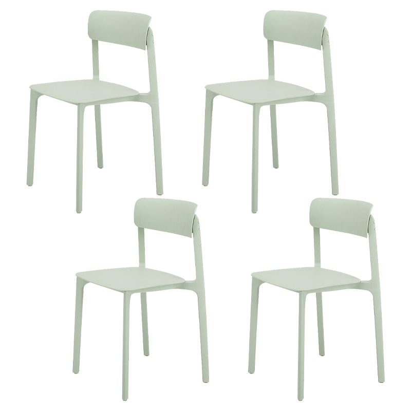 Sillas contemporáneas de comedor y acento Silla lateral con respaldo abierto de plástico con acabado mate